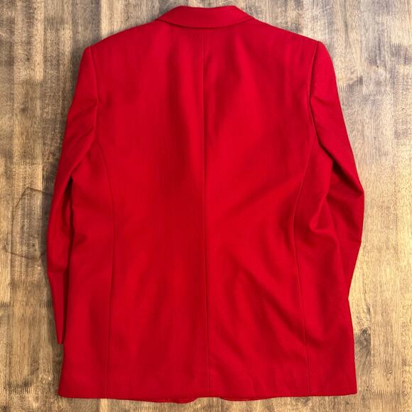 Pendleton Women’s VTG 100% Virgin Wool Single Button Blazer Red Made USA Sz 14 - Picture 13 of 13